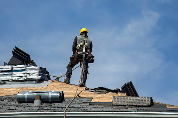 Professional Gutter Installation technician working in Columbia City, OR